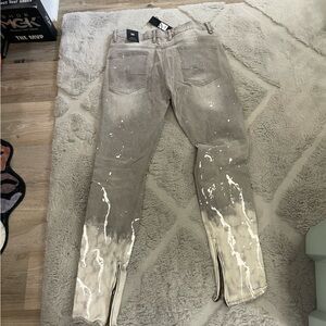 Gray and White Splatter Jeans